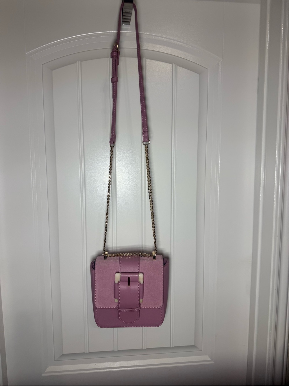 White House Black Market Lavender Leather Crossbody Bag
